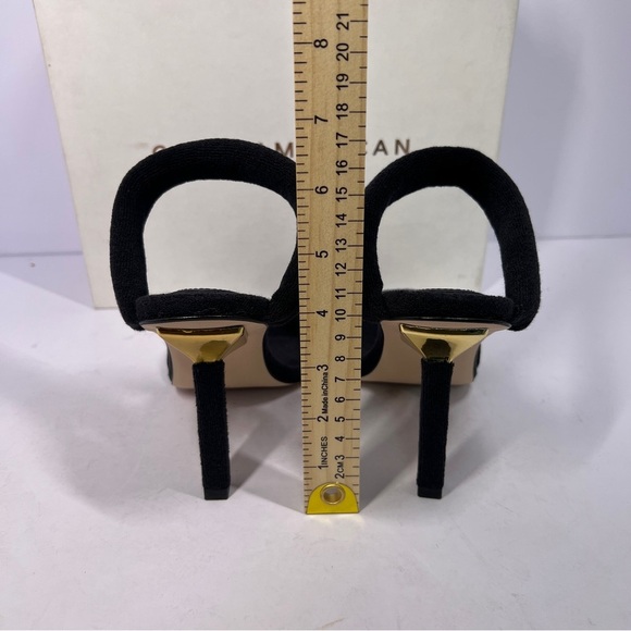 Good American Terry Cloth Square Toe High Heels Shoes Black Size 7.5 - Picture 6 of 13